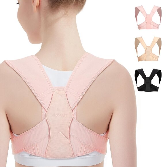 Posture Corrector for Women and Men, Adjustable Upper Back Brace for Clavicle Su - Picture 1 of 8